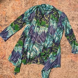 Bright Tropical Top Open Front S